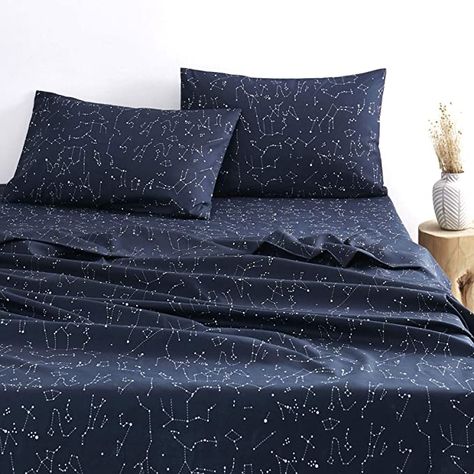 Constellation Bedding, Bedding Navy, Twin Size Bed Sheets, California King Size Bed, King Size Bed Sheets, Queen Size Sheets, Space Room, Percale Sheets, Twin Size Bedding