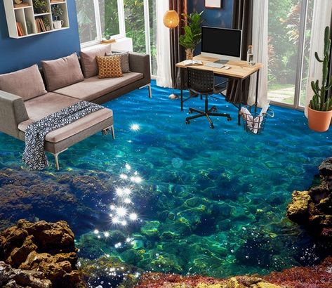 Waterproof Floor, Floor Murals, Floor Wallpaper, Koi Fish Pond, Window Film Privacy, Floor Art, Epoxy Floor, Waterproof Flooring, Wallpaper Murals