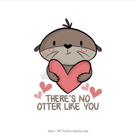 Otter Doodle, Pun Drawings, Flirty Puns, Punny Cards, Funny Food Puns, Love Puns, Cute Puns, Pun Card, Cute Easy Drawings