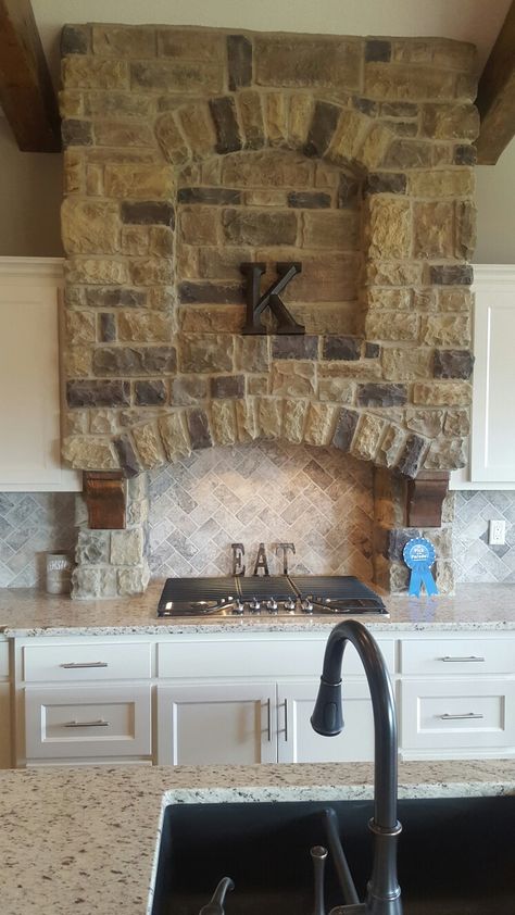 Stone Cooktop Surround, Stone Stove Hood, Stone Vent Hood, Navy Kitchens, Stone Kitchen Hood, Stone Range Hood, Montana Kitchen, Lodge Kitchen, Kitchen Vent Hood