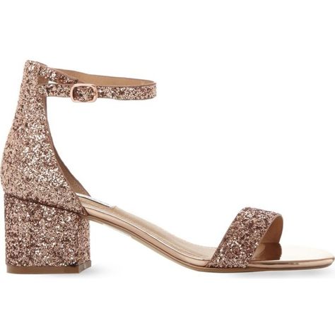 Steve Madden Irenee rose gold glitter block heel sandals (959.850 IDR) ❤ liked on Polyvore featuring shoes, sandals, block-heel sandals, colorblock sandals, steve madden, pointy shoes and party sandals Gold Heels Wedding, Gold Heels Prom, Rose Gold Wedding Shoes, Wedding Shoes Block Heel, Gold Glitter Shoes, Gold Wedding Shoes, Rose Gold Shoes, Fun Wedding Shoes, Heels Steve Madden