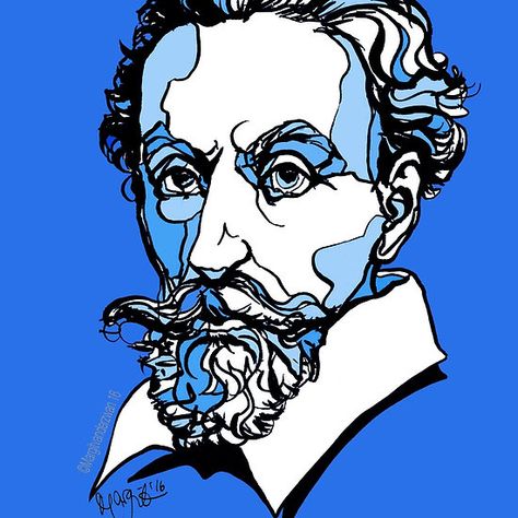 Monteverdi Claudio Monteverdi, Charlie Parker, Ink Pen Art, Gift For Musician, Musician Art, Monteverde, Print Artwork, Ink Drawing Illustration, Blue Wall Art