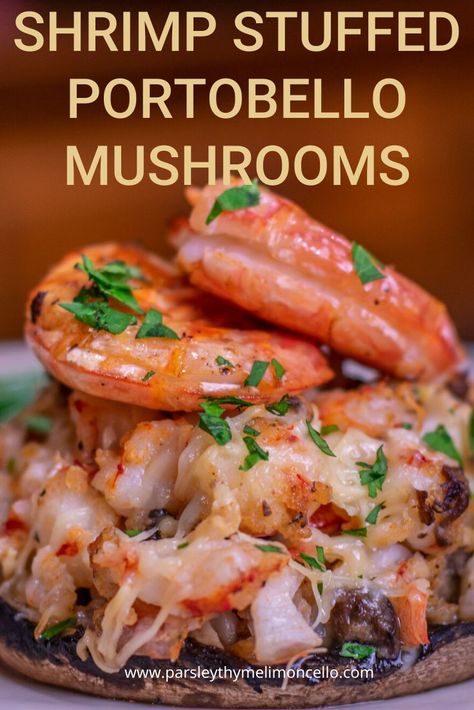 Mushroom Meals, Portabella Mushrooms Recipes, Portabello Mushrooms, Shrimp Stuffed Mushrooms, Recipe For Shrimp, Mushrooms Recipes, Recipe Mushroom, Shrimp Stuffed, Portobello Mushroom Recipes