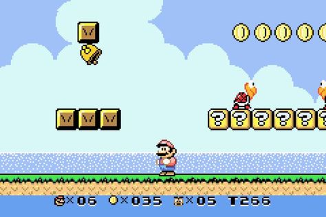 This is if Nintendo remade Super Mario Land 2 for the GameBoy Advance Mario Land, Super Mario Land, Gameboy Advance, Pixel Art Design, Fun Games, Super Mario, Game Art, Pixel Art, Video Game