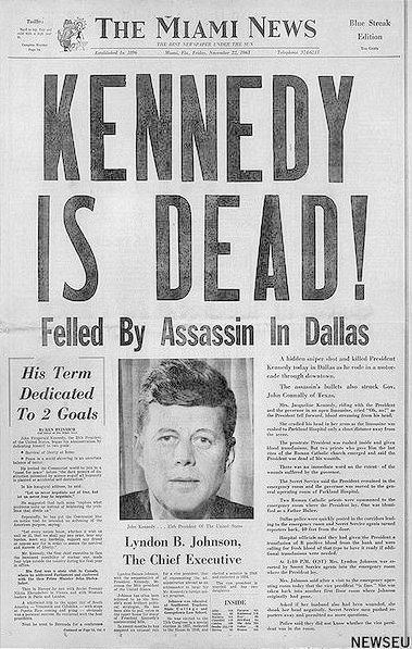 The Miami News, Friday, 11/22/63 Newspaper Front Pages, Newspaper Headlines, Historical Newspaper, Vintage Newspaper, Journal Vintage, Historical Moments, News Paper, Old Newspaper, Fukushima