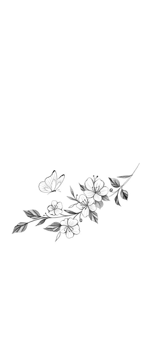 Side Arm Tattoos For Women Flower, Wrap Around Tattoo With Butterflies, Flower Trail Tattoo, Knee Frame Tattoos Women, Small Floral Hip Tattoo, Horizontal Flower Tattoo, Flower Tattoos Thigh, Flower Chain Tattoo, Shoulder Flower Tattoos For Women