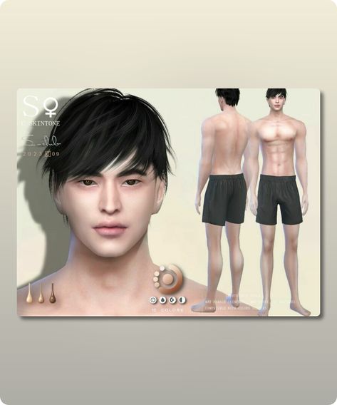 Naturel muscle male skintone with 10 colors, hope you like, thank you Author: S-Club #sims #gaming #sims4 #sims4cc Sims Baby, Sims 4 Cc Download, Model Nails, Best Sims, Makeup Tattoos, Hair Food, Family Fashion, Lip Mask, Sims 4 Cc