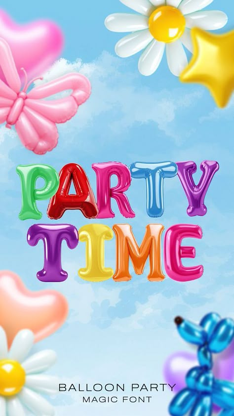 Colorful balloon party magic font Pinterest banner | premium image by rawpixel.com / Aum New Collections Banner, Balloon Typography, Pinterest Banner, Balloon Graphic, Balloon Font, Magic Font, Font Wallpaper, Font Writing, Balloon Type