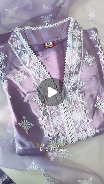 Eshita Apparels on Instagram: "MONOCHROME LILAC💜 Indulge in the beauty of white embroidery this season🤍 Our limited edition ready to wear statement suit is all set to outshine this season❄️ For All Product Related Queries, Dm us💌 #chickankari #lilac #purple #white #embroidery #lucknawichikankari #traditionalwear #indiantraditionalwear #reels #reelsinstagram #reelsindia #indianbride #trousseau #organza #foryoupage #trendingreels #luxurylifestyle #smallbusiness #banarasi" Organza Embroidery Suits, Organza Suits Indian, Organza Suits, Purple Suits, Embroidery Suits, Lilac Purple, White Embroidery, Indian Bride, Indian Outfits