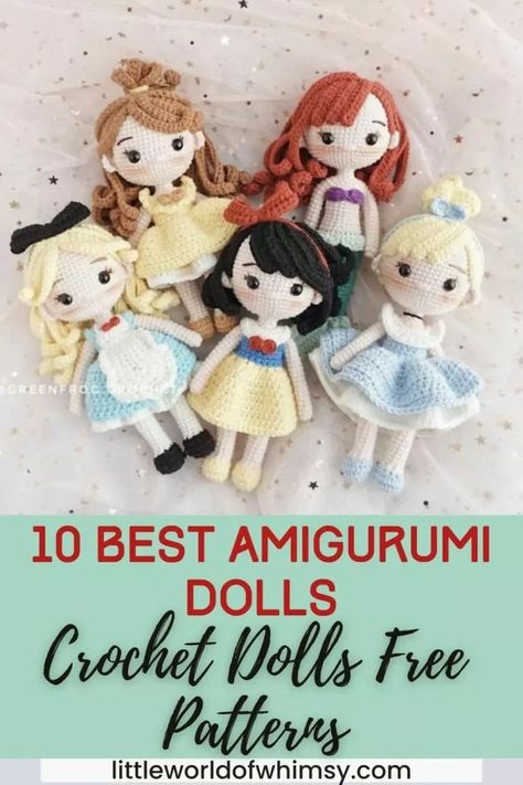 As an amigurumi enthusiast, I'm thrilled to share my collection of favorite crochet doll patterns.  From beginner-friendly to experienced crocheters, there's a pattern here for everyone to enjoy. 
.#FreeCrochetPatterns #SewingToys #KnittingPatterns #SewingDolls #FreeSewingPatterns Amigurumi Disney Princess Free Pattern, Crochet Dolls Amigurumi, Free Crochet Princess Patterns, Disney Princess Crochet Pattern, Crochet Disney Princess Free Pattern, Amigurumi Disney Princess, Amigurumi Princess Free Pattern, Crochet Princess Free Pattern, Crochet Castle Free Pattern