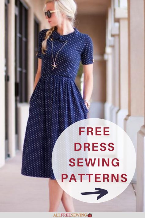 Tea Dress Sewing Pattern, 50s Dress Pattern Free, Christy Dawn Dress Sewing Pattern, Christmas Dress Pattern Women, Sewing Modest Dresses, Free Modest Dress Pattern, Modest Dress Patterns Free, Midi Dress Pattern Free, Midi Dress Sewing Pattern Free