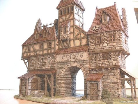 Medieval Gatehouse, Medieval Buildings, Medieval House, Normal House, Planet Coaster, Medieval Houses, Building Concept, Wargaming Terrain, Minecraft Architecture