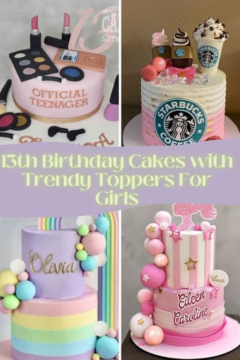 Sweet Treat Birthday Cake, 13th Birthday Cake For Girls 13, 13th Girl Birthday Cake, 13 Birthday Cake Girl, Birthday Cakes For 13th Birthday Girl, 13 Year Girl Birthday Cake, 13 Th Birthday Cakes, Teen Cake Ideas, 13th Birthday Cake Girl