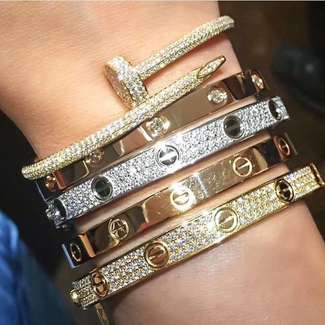 Happy Nation, Bracelet Stacks, Arm Jewelry, Luxe Jewelry, Easy Diy Jewelry, Cartier Jewelry, Dope Jewelry, Expensive Jewelry, Jewelry Lookbook