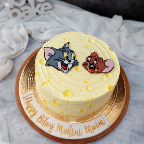 Tom And Jerry Cake Designs, Tom And Jerry Cake Ideas, Tom And Jerry Birthday Cakes, Tom And Jerry Birthday Party Ideas, Birthday Cartoon Cake, Tom And Jerry Birthday Party, Tom And Jerry Birthday, Tom N Jerry, Tom Cake