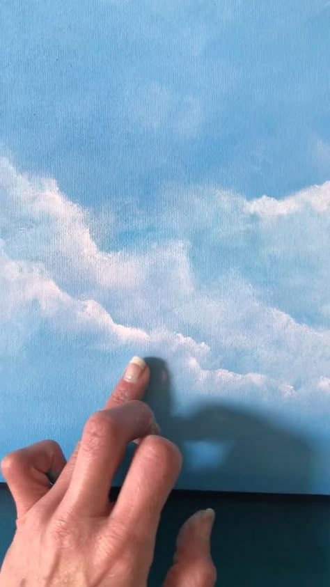 Acrylic Paint Techniques, Cloud Painting Acrylic, Painting Clouds, Painting Flowers Tutorial, Sky Art Painting, Acrylic Painting Diy, Acrylic Painting Lessons, Commission Painting, Cloud Art