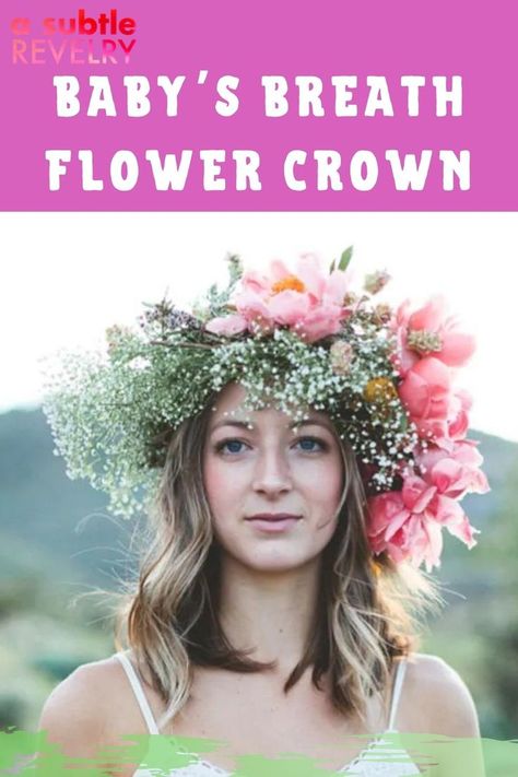 Not many crafting projects can match up to the stunning beauty of nature, which is why A Subtle Revelry has compiled this post on how to put together a Baby’s Breath flower crown. To make the flower crown, you need to combine a bunch of flowers together to form a circle. No two flower crowns will be the same, as in each, you’ll combine different flowers and showcase differing symmetry. Read our full tutorial article on how you can make your own beautiful flower crown. #FlowerCrown #BabysBreath Baby Breath Flower Crown, Horse Reining, A Bunch Of Flowers, Baby S Breath, Floral Tape, Flower Crowns, Baby's Breath, Floral Wire, Bright Flowers