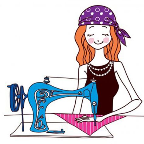 I'm offering a discount! Sewing Illustration, Sewing Logo, Pop Art Drawing, Sew Simple, Community Helpers, Illustration Art Girl, Woman Illustration, Sewing Machines, Make Design