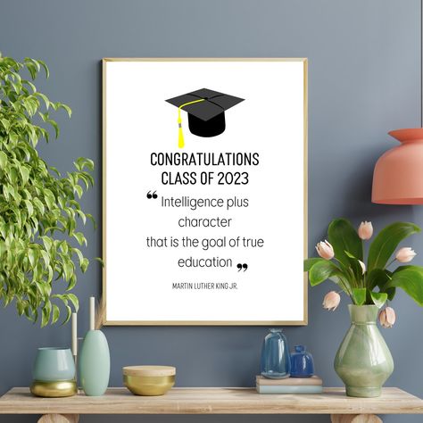 Graduation Printable Class of 2023 Decor Inspirational - Etsy Australia Gifts For Graduates, 2023 Decor, Gifts For Graduation, Graduation Printables, Graduation Poster, Class Of 2023, Class Of 2022, Personalized Wall, Graduation Gifts