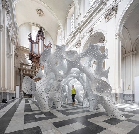 marc fornes theverymany nonlin lin pavilion bruges triennale Figurative Kunst, Pavilion Design, Public Artwork, Parametric Architecture, Natural Structures, Digital Fabrication, Parametric Design, Public Art, Ceiling Design