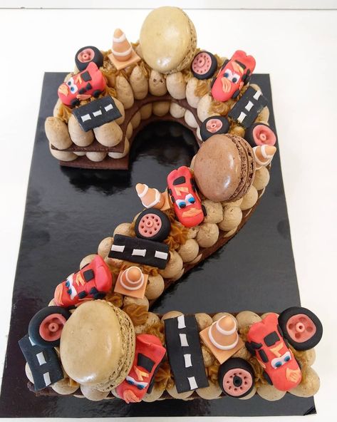 Race Car Number Cake, Number 3 Shaped Cake, Number 2 Cake Cars, Number 2 Car Cake, Cars Number Cake, Number 1 Birthday Cake Boy, 2nd Birthday Cake Boy, Number 2 Cakes, Digger Cake