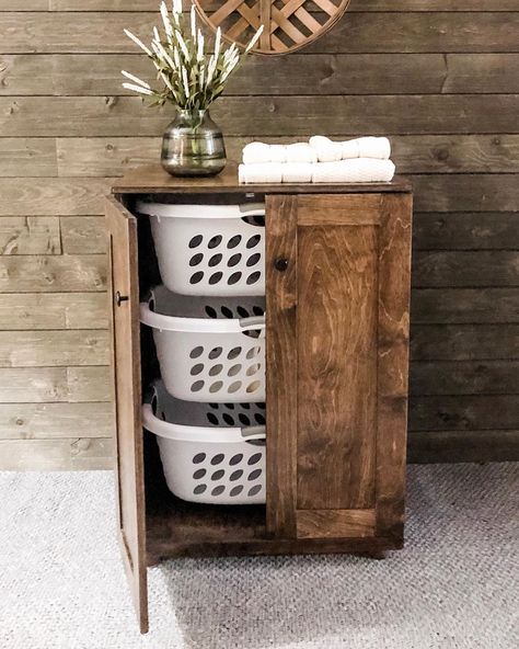 Lovemade14 on Instagram: “This stand up hamper moves me♥️ It’s sooo beautiful! Hide your laundry in a gorgeous upright hamper. It includes 3 hip hugger baskets🧺.…” Hallway Laundry Basket Ideas, Laundry Hamper System, 3 Laundry Basket Holder, Laundry Hamper In Bedroom, Hidden Laundry Basket Storage, Hamper Alternatives, Laundry Basket Tower Diy, Unique Laundry Hamper Ideas, Small Bathroom Hamper Ideas