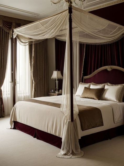 Luxury Canopy Bed, Dream Bedroom Aesthetic, Canopy Bed Drapes, Luxury Romance, Bed Drapes, I Need A Nap, Comfy Seating, Apartment Aesthetic, Canopy Bed