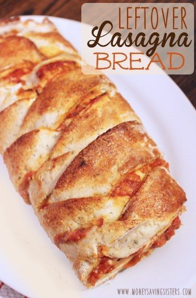 Stuff leftover lasagna into bread dough and bake it. Lasagna Bread, Leftover Lasagna, Cheesy Biscuit, Leftover Food, Leftover Pizza, Slow Cooked Pork, Best Recipes Ever, Breakfast Pastries, Diy Chicken