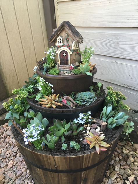 Front Porch Fairy Garden, Fairy Grove, Pixie Garden, Fairy Garden Design Ideas, Large Fairy Garden, Fairy Garden Containers, Fairy Garden Pots, Succulent Flowers, Disney Garden