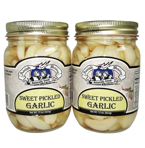 Amish Wedding All-Natural Sweet Pickled Garlic 15 Ounces (2 Jars) Amish Wedding, Wedding Foods, Pickled Garlic, Sweet Pickles, Wedding Food, Gourmet Food, Gourmet Recipes, Pickles, Healthy Hair