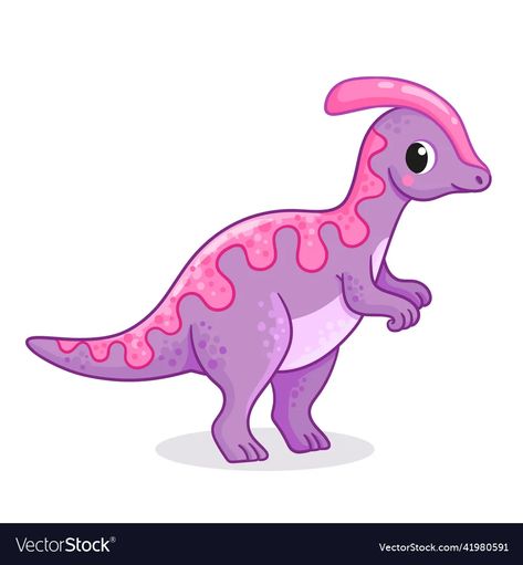 Dinosaur Parasaurolophus, Dinosaur Vector, Book Crafts Diy, Baby Dino, Dinosaur Theme, Cartoon Dinosaur, Cute Dinosaur, Animal Birthday, Cartoon Style