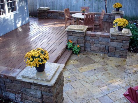 {Easy} DIY Patio Options - Page 6 of 7 - Picky Stitch Porch Design Ideas, Pavers Backyard, Paver Designs, Patio Layout, Patio Pavers Design, Wooden Deck, Outdoor Patio Designs, Deck Porch, Patio Style