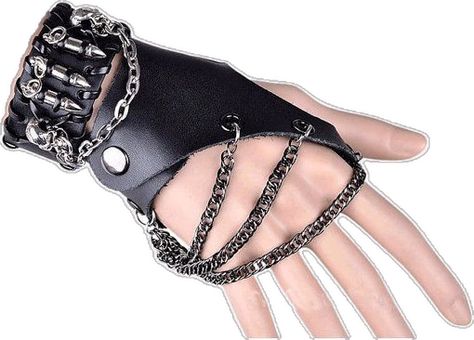 Palm Tree Jewelry, Half Gloves, Thigh Bag, Rock Clothing, Steampunk Bracelet, Hand Harness, Punk Rock Outfits, A Punk, Leather Bangle