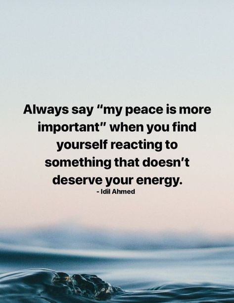 Protect your energy. #quotes My Peace Is More Important, My Peace, Energy Quotes, Vie Motivation, Peace Quotes, New Energy, Find Yourself, Quotable Quotes, A Quote