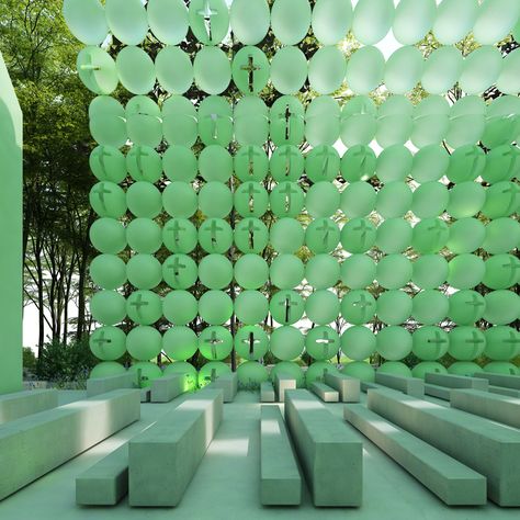 Chapel In The Woods, Green Event, Retail Space Design, Scenic Design, Simplest Form, Display Design, Green Art, Experience Design, Stage Design