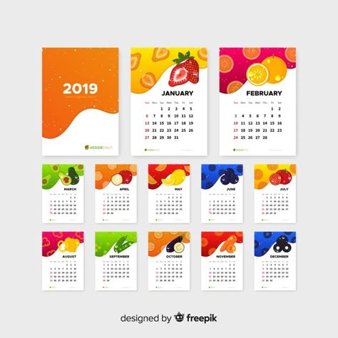 Flat calendar of seasonal vegetables and fruits Free Vector Calendar Ideas Design, Fruit Calendar, Calendar Design Ideas Creative, Graphic Design Calendar, Calendar Design Ideas, Calendar Design Layout, Meal Calendar, Vege Garden, Calendar Design Template