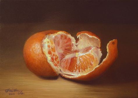 Peeled Orange Kitchen Painting Art, Orange Painting, Still Life Fruit, Orange Paint, Fruit Painting, Still Life Drawing, Realistic Paintings, Daily Painting, Still Life Art