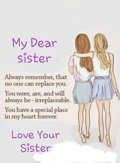 Cute Sister Quotes, Beautiful Sister Quotes, Estranged Family, Happy Birthday Wishes For Sister, Sister Bond Quotes, My Dear Sister, Special Friendship Quotes, Good Morning Sister Quotes, Happy Birthday Sister Quotes