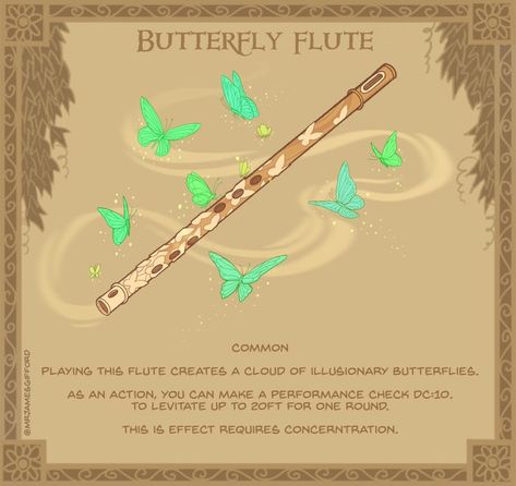 Dnd Bard, Wooden Flute, Dungeon Master's Guide, D D Items, Dnd Dragons, Dnd 5e Homebrew, Fantasy Magic, Fantasy Props, Dnd Monsters