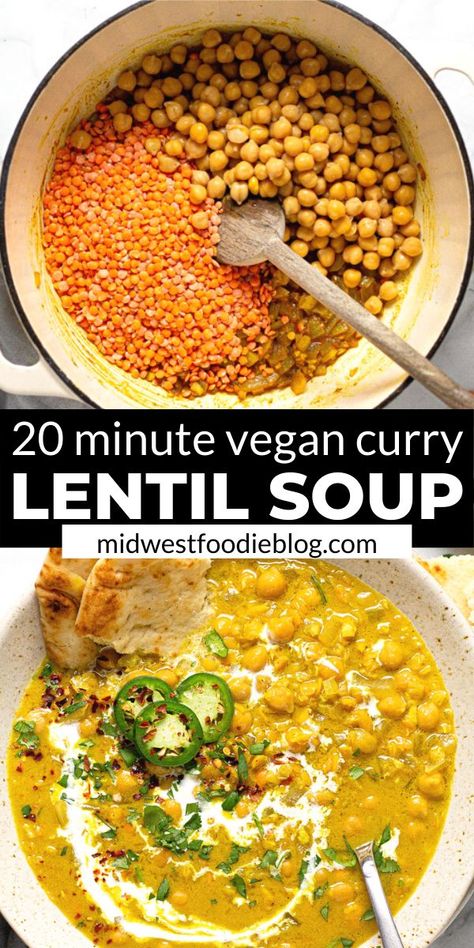 Lentil Curry Soup, Vegan Lentil Curry, Curry Lentil Soup, Curried Lentil Soup, Red Lentils, Curry Spices, Vegan Curry, Lentil Curry, Vegan Soups