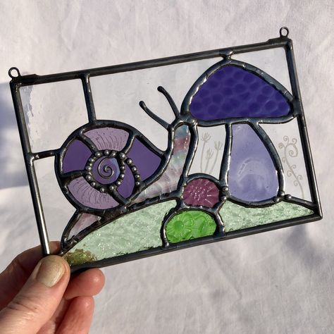 Mushroom Snail Stained Glass Art ©Greer Glassworks Snail And Mushroom, Mushroom Snail, Glass Inspiration, Art Stained, Mushroom Art, Stained Glass Art, Melbourne Australia, Turtles, 30 Years