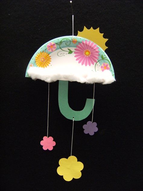 April Showers craft April Showers Crafts Preschool, April Showers Crafts For Toddlers, April Showers Arts And Crafts, April Showers Handprint Art, April Showers Art For Toddlers, Egg Carton Flowers, April Art, April Crafts, Rolled Paper Flowers