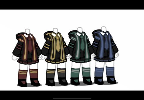 Gacha Club Hogwarts Outfits, Gacha Harry Potter Outfits, Harry Potter Gacha Club Outfits, Gacha Club Skirt, Gacha Club Harry Potter, Christmas Gacha Club Outfits, Gacha Harry Potter, Gacha Life Uniform Ideas, Harry Potter Uniform