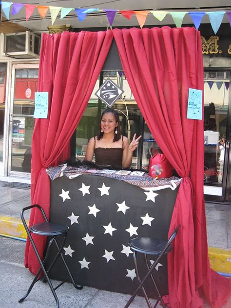 fortune teller booth | victoria | Flickr Fortune Teller Office Decoration, Tarot Reading Booth, Psychic Fair Booth Ideas, Fortune Telling Booth, Fortune Teller Trunk Or Treat, Fortune Teller Tent, Bohemian Circus, Fortune Teller Booth, Halloween Fortune Teller