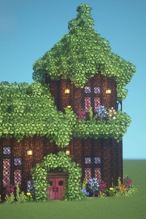 Click through to see my YouTube tutorial for this build with all the block info and mod details! 🍄🌿✨ #minecraft #medieval #starterhouse #minecraftfairy #fairy #fae #faerie #fairytail #fairytale #magic #magical #cottagecore #minecraftcottagecore #minecraftfairytale #enchanting #enchantingroom #minecraftfairytail House Tutorial Minecraft, Minecraft Cherry Blossom House, Minecraft Village Ideas, Magical Cottagecore, Pfp Minecraft, Cherry Blossom House, Minecraft Pfp, Minecraft Cherry Blossom, Magical Woods