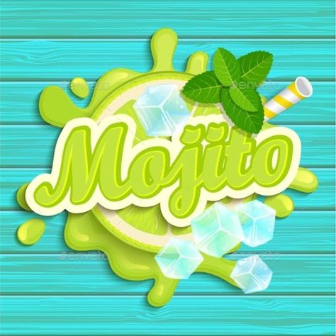 Mojito Label Splash. Mojito Logo, Bear Logo Design, Mojito Drink, Splash Design, Business Branding Inspiration, Mojito Cocktail, Drinks Logo, Food Graphic Design, Food Packaging Design