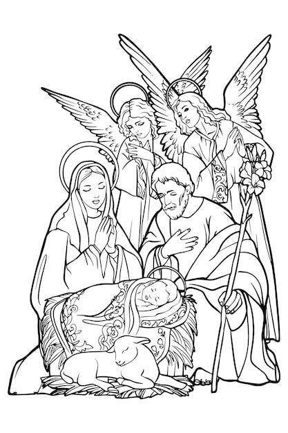 Christmas Drawing Jesus, How To Draw Jesus, Nativity Coloring Pages Printables Free, Nativity Scene Drawing, Nativity Drawing, Baby Jesus Pictures, Jesus Christ Christmas, Jesus Sketch, Baby Jesus In Manger