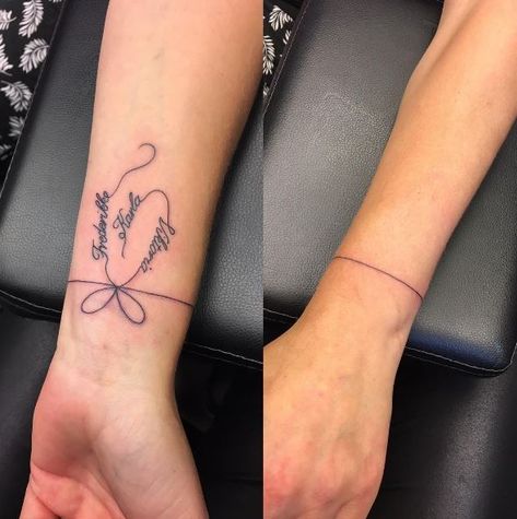 50+ Wrist Bracelet Tattoos For Women (2019) With Ankle Designs | Tattoo Ideas - Part 4 Wrist Bracelet Tattoos, Bracelet Tattoos With Names, Friend Tats, Charm Bracelet Tattoo, Bracelet Tattoo For Man, Bracelet Tattoos, Wrist Bracelet Tattoo, Hope Tattoo, Cute Tattoos On Wrist