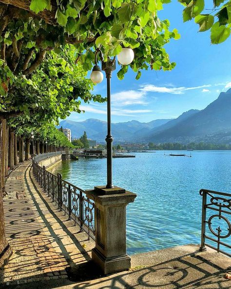 Walk on the lake 🌄 in my #PiccoGrande #teeshirt   Lugano, Switzerland 🇨🇭  Feeling greatful to be here Lugano Switzerland, Beautiful Places To Travel, Pretty Places, Dream Destinations, Travel Aesthetic, Nature Pictures, Dream Vacations, Beautiful Views, Travel Dreams