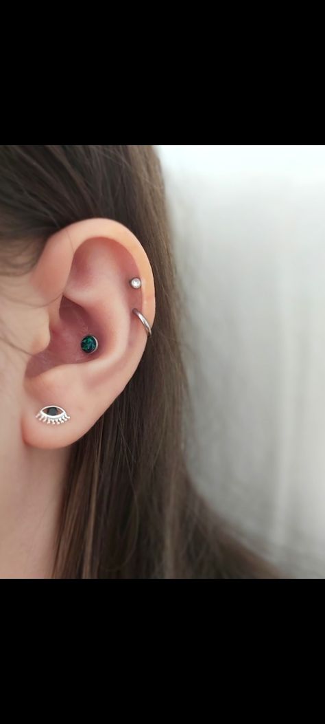 Conch And Double Helix Piercing, Double Helix Hoop, Conch Ear Piercing, Double Helix Piercing, Conch Stud, Helix Hoop, Forward Helix, Double Helix, Conch Piercing